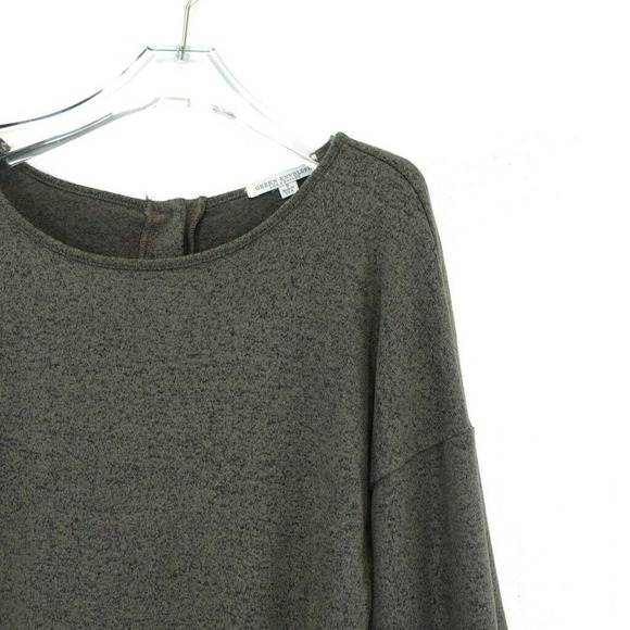 Oversized Button Back Top Womens SMALL Olive Green Knit USA Made GREEN ENVELOPE - Picture 8 of 10
